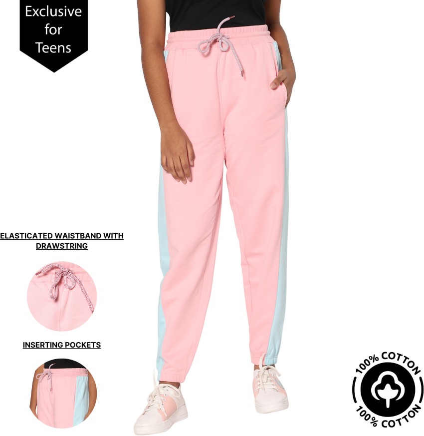 Buy Now,TeenTrums Girls Track pants - Cut & sew-Pink