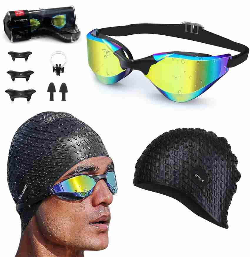 Swimming cap and goggles in flipkart on sale