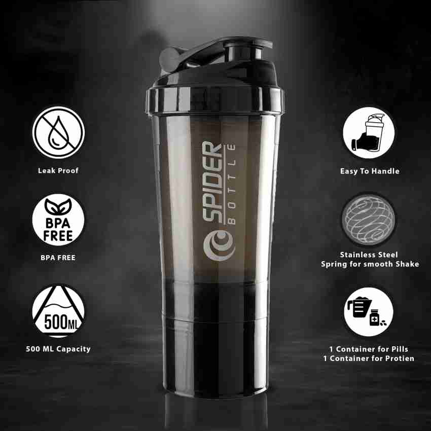 Leak Proof, Easy to Carry Gym Cyclone Protein Shaker Bottle for Gym 500ml  Blue