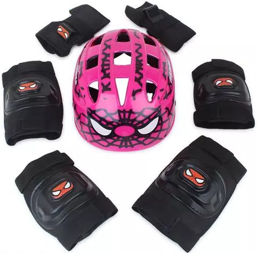 Spiderman helmet sales and knee pads