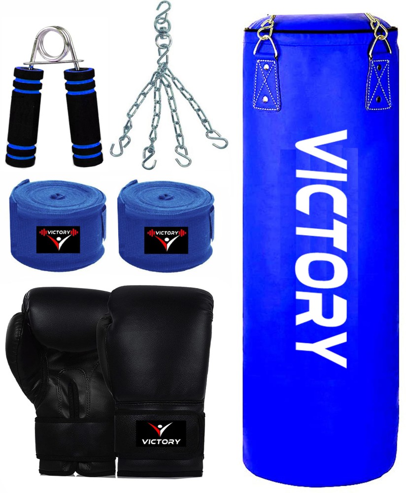 Heavy Boxing Bag Unfilled Punching Bag Set with Boxing Gloves