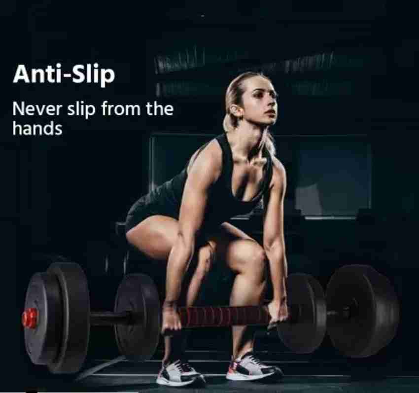 Mahadev Sports 12kg pvc with Extension bar dumbbell Gym Fitness