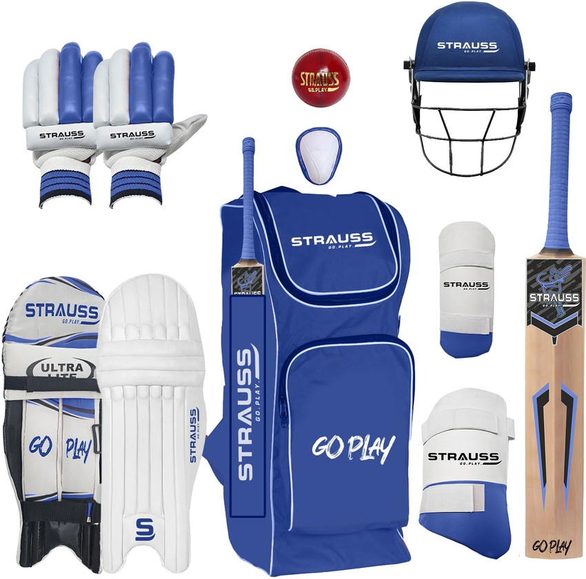 Strauss Cricket Kit Full Size Color Blue Right Handed Complete Set of 9 Cricket Kit Buy Strauss Cricket Kit Full Size Color Blue Right Handed