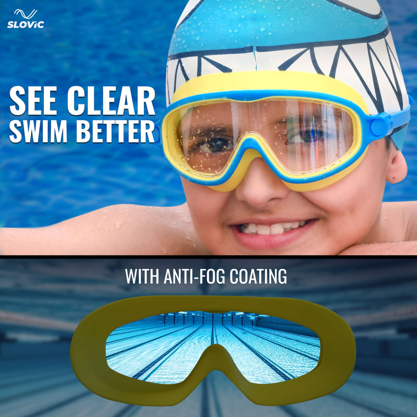 Swimming cap and goggles for kids clearance