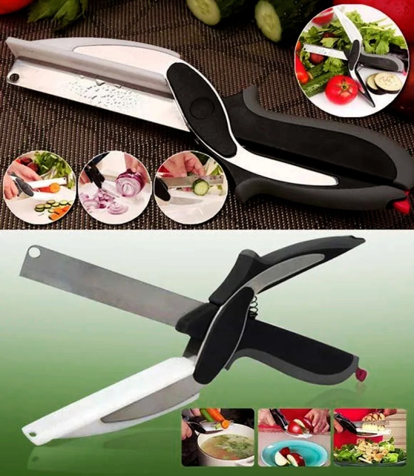 RATH KITCHEN APPLIENCES 1 Pc Stainless Steel, Plastic Knife Set Clever  Cutter 2-in-1 Kitchen Scissors Food Chopper Slicer Dicer Blade Price in  India - Buy RATH KITCHEN APPLIENCES 1 Pc Stainless Steel