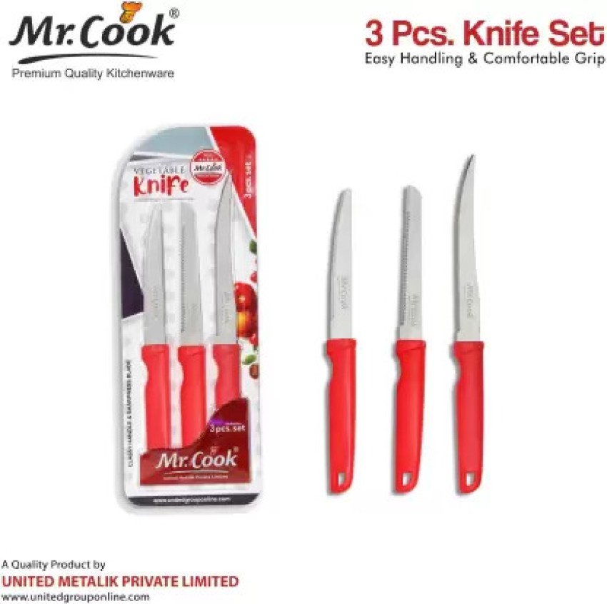 Mr.Cook 3 Pc Stainless Steel Knife Set Price in India - Buy Mr.Cook 3 Pc  Stainless Steel Knife Set online at