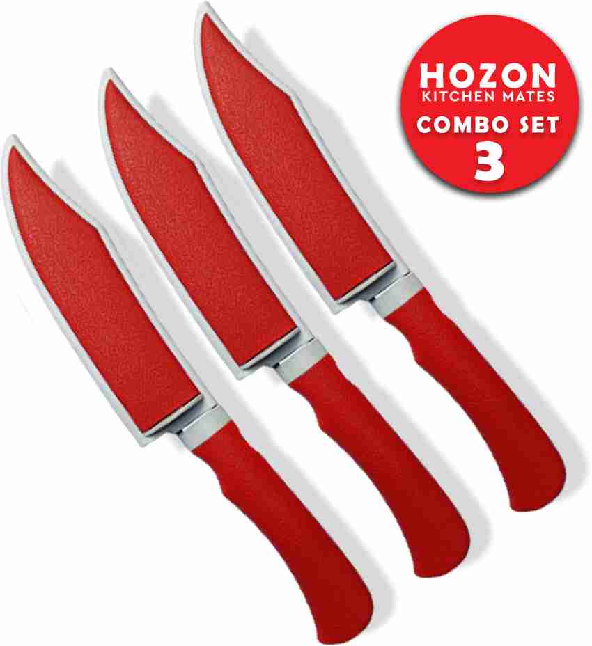 Hozon 3 Pc Stainless Steel Knife Set Multi Purpose Kitchen Knife For  Vegetable Fish Cutting Pealing Etc
