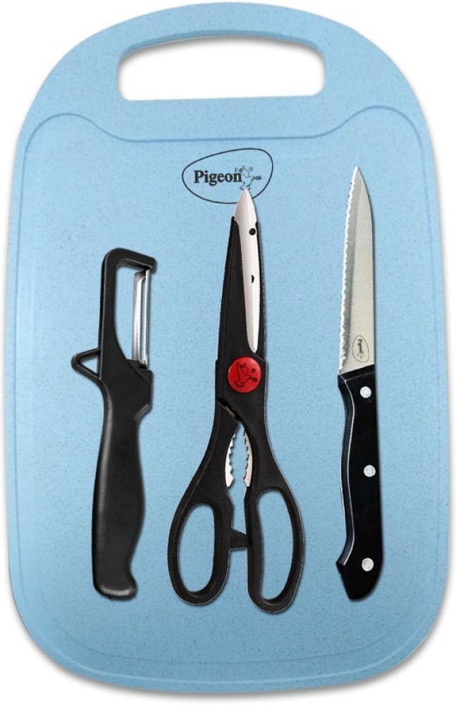 4-Piece Cutting Board Set with Knife & Shears