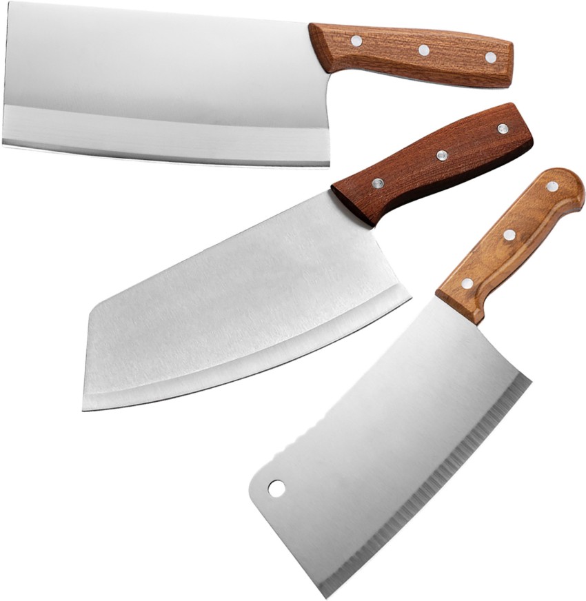 Stainless Steel Kitchen Knife Set 3Pcs/Set Chinese Knife Set Slicing Knife  Meat Cleaver Butcher Knife Chef Knives Set Fruit Knife