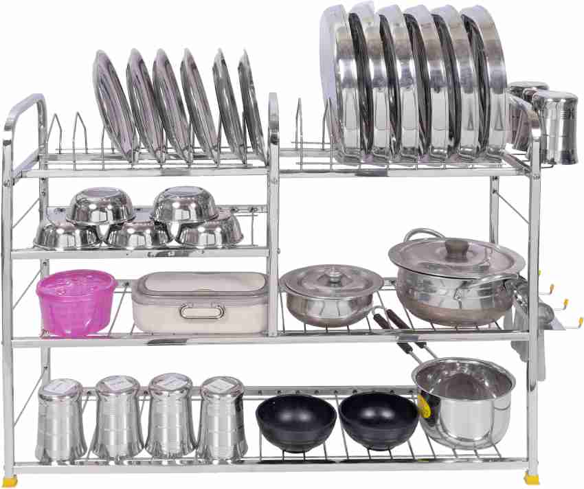 Stainless Steel Utensils Dish Organizer Plate Cutlery & Jar Holder