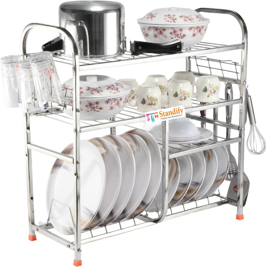 KITCHEN KART Plate Kitchen Rack Steel STANDIFY Plates Stand Holder Big Size  Kitchen Rack Organizer Dish for Price in India - Buy KITCHEN KART Plate  Kitchen Rack Steel STANDIFY Plates Stand Holder