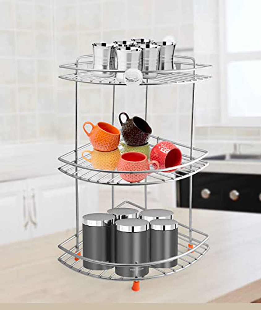 DEVRSHREE Containers Kitchen Rack Steel Corner Stand for Kitchen Multipurpose Storage Organizer 3 Layer Price in India Buy DEVRSHREE Containers Kitchen Rack Steel Corner Stand for Kitchen Multipurpose...