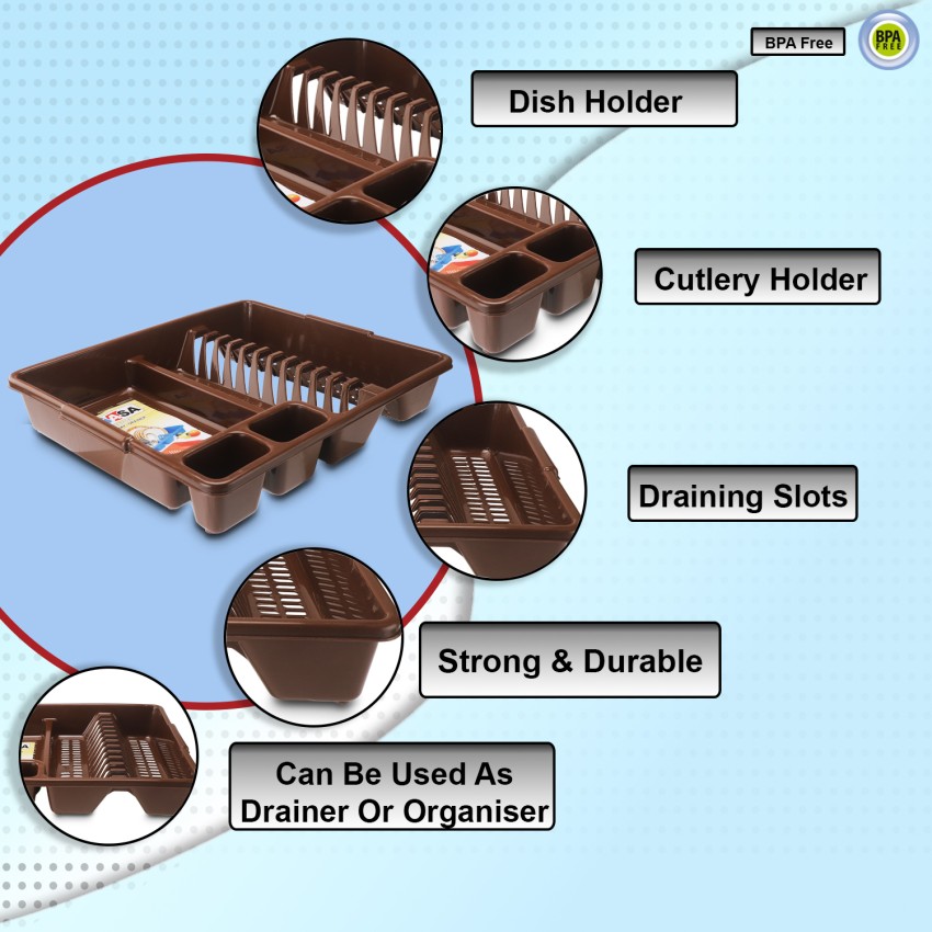 Buy Nayasa Fancy Double Decker Kitchen Tray, Utensils Drying Rack