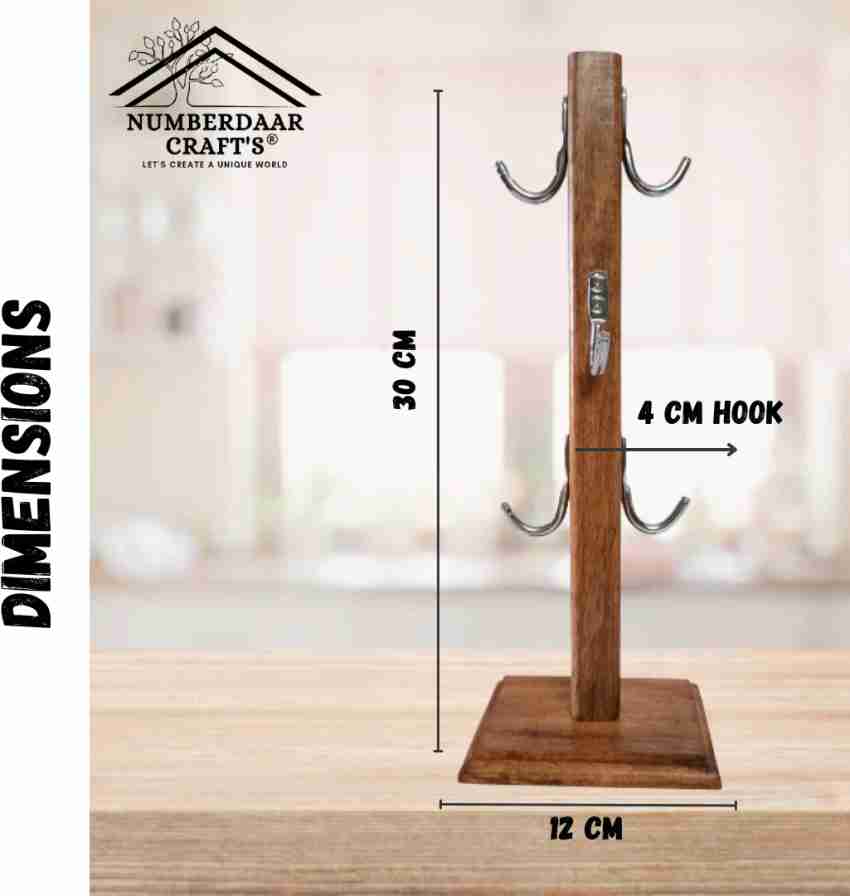 Buy Farmhouse Coffee Mug Tree Wooden Cup Holder Kitchen Display Online in  India 