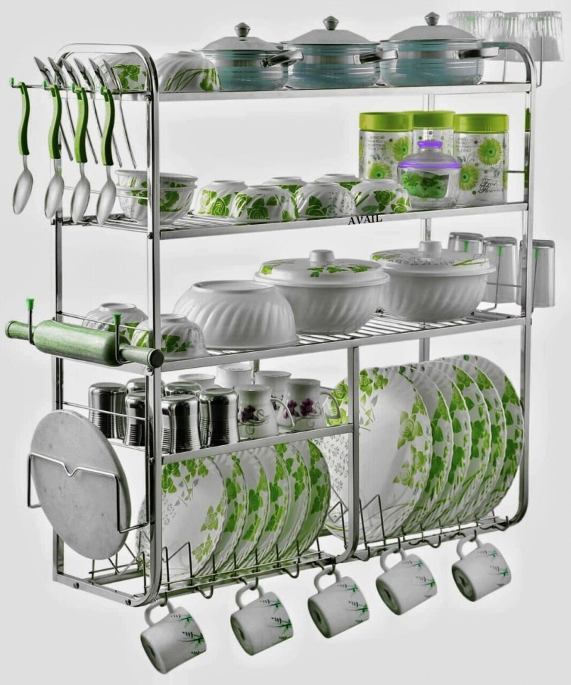 AVAIL Utensil Kitchen Rack Steel Stainless 5 Layer Mount Dish Rack Price in India Buy AVAIL Utensil Kitchen Rack Steel Stainless 5 Layer Mount Dish Rack online at Flipkart