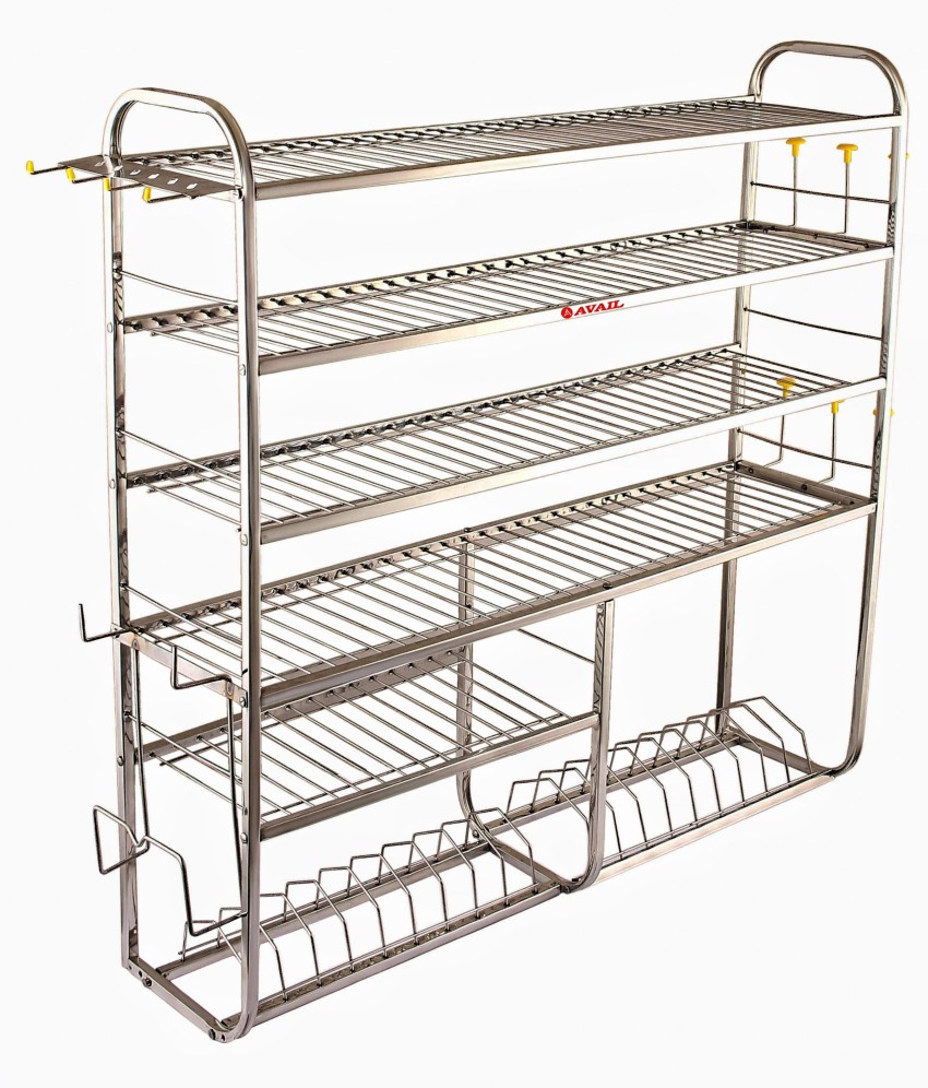 AVAIL Utensil Kitchen Rack Steel 32 x 30 Inch Wall Mount Kitchen Rack, Modular Kitchen Utensil Stand