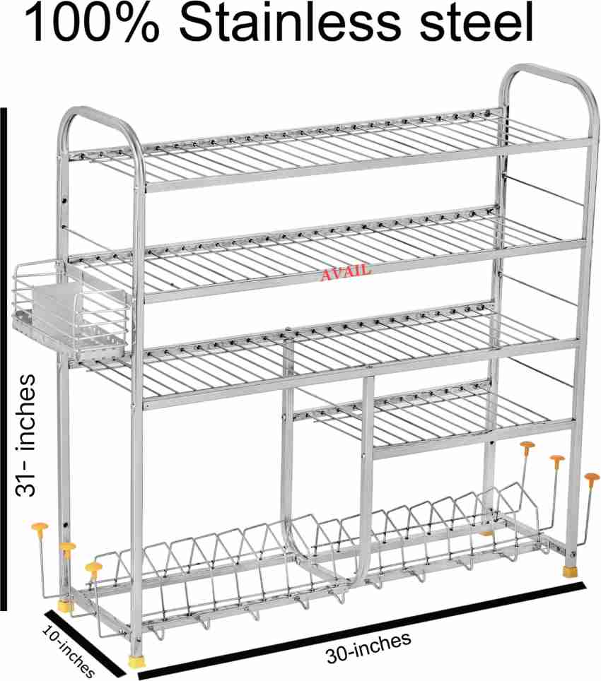 Buy 30x31 Inches / Plate Cutlery Stand / Kitchen Storage Rack / Modern Kitchen  Stand Utensil Kitchen Rack (Steel) Online at Best Prices in India - JioMart.