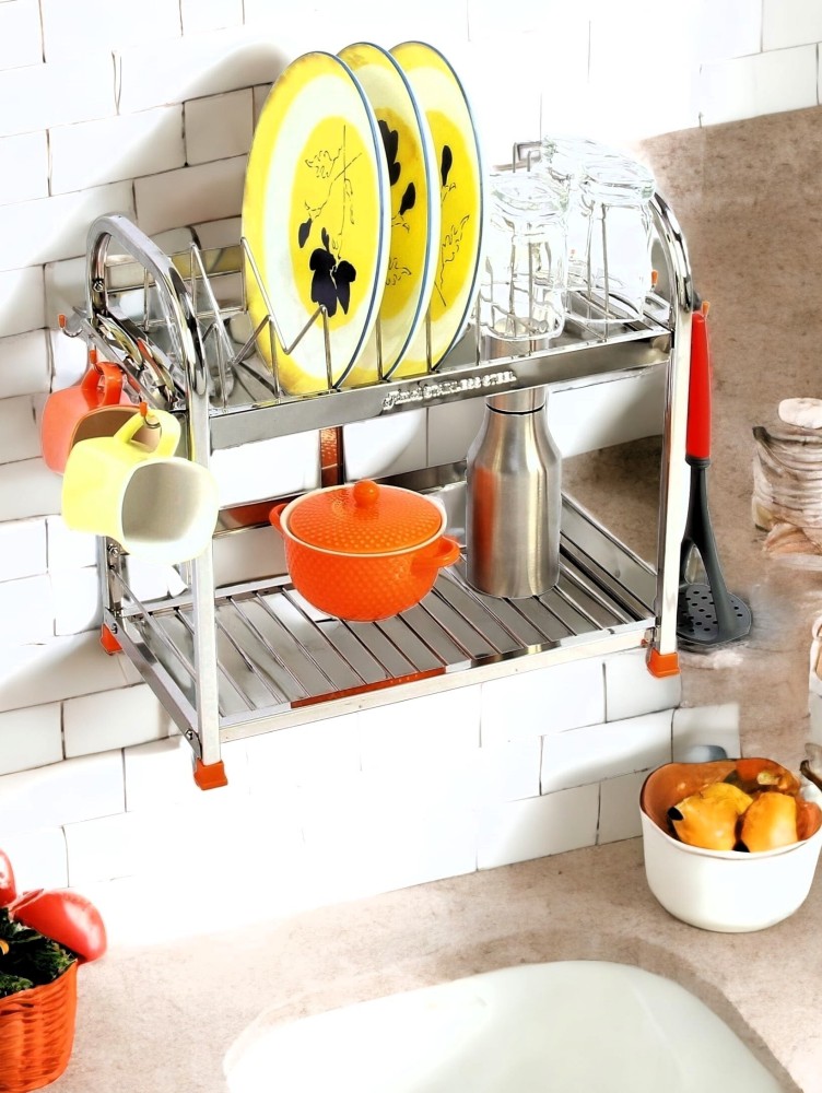 1pcs Multifunctional Dish Rack and Draining Rack for Countertop Cabinet -  Flatware Organizer and Kitchen Accessory