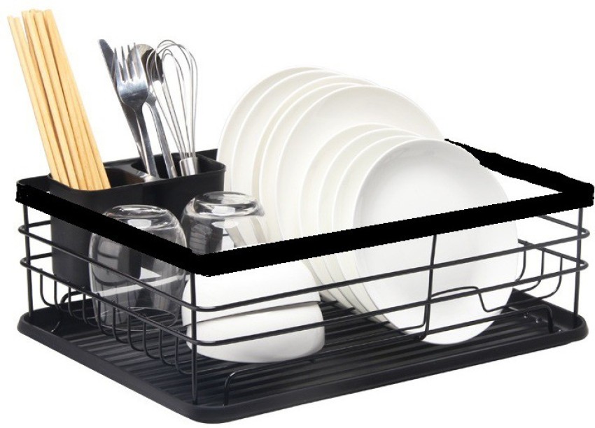 ADBIU White Dish Drying Rack with Drainboard Set Extra Large（18.5
