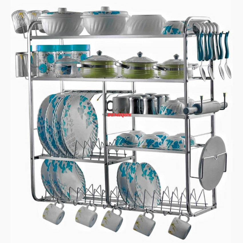 DEMIQON Utensil Kitchen Rack Steel 31 x 30 Inches Kitchen Dish Rack Plate Cutlery Stand Kitchen Storage Rack Price in India Buy DEMIQON Utensil Kitchen Rack Steel 31