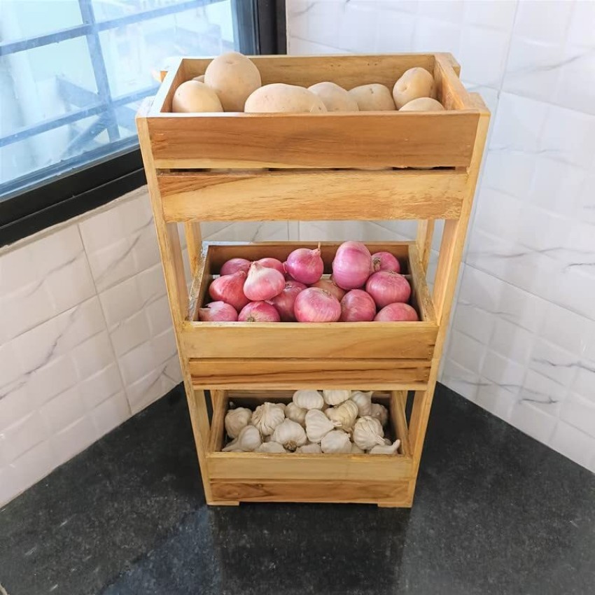 Industrial 4-Tier Vegetable and Fruit Storage Rack Stand,Potato