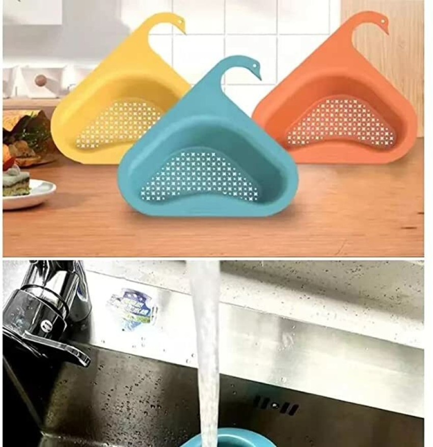 Drain Basket For Kitchen Sink, Triangle Sink Drain Rack Corner