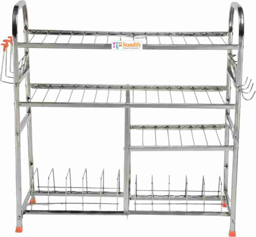 Buy 30x31 Inches / Plate Cutlery Stand / Kitchen Storage Rack / Modern Kitchen  Stand Utensil Kitchen Rack (Steel) Online at Best Prices in India - JioMart.