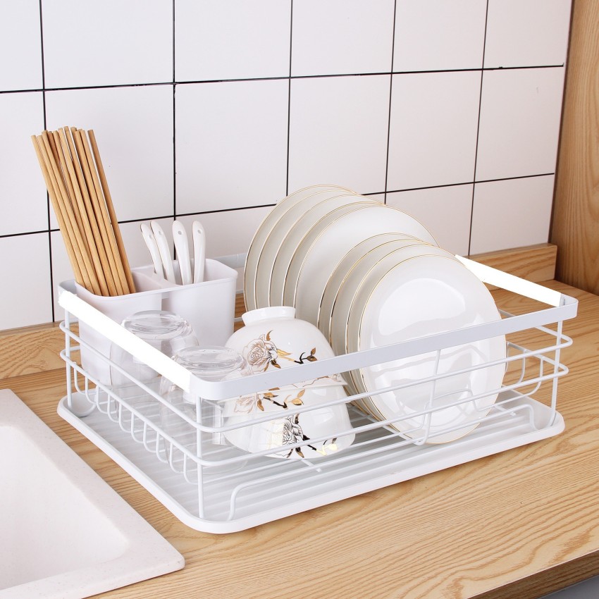 1pc white Large Dish Drying Rack, Dish Racks For Kitchen Counter