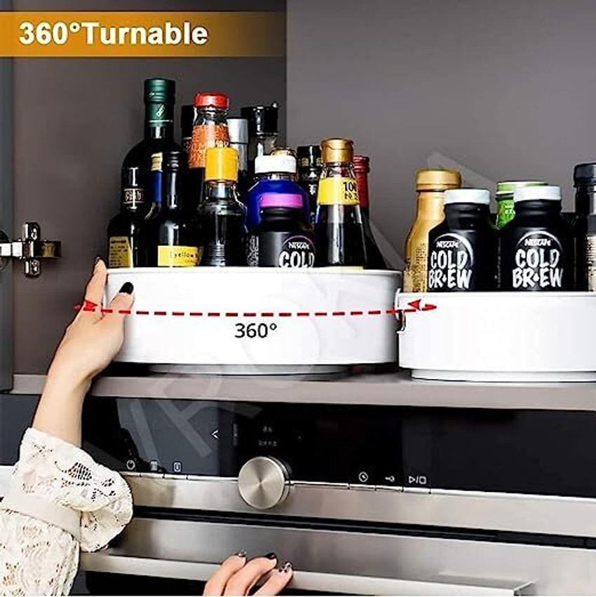 Mirramor Rotating Kitchen Organizer Tray Lazy Susan Rack MultiPurpose Rack Revolving Tray Plastic Wall Shelf Price in India Buy Mirramor Rotating Kitchen Organizer Tray Lazy Susan Rack MultiPurpose Ra...