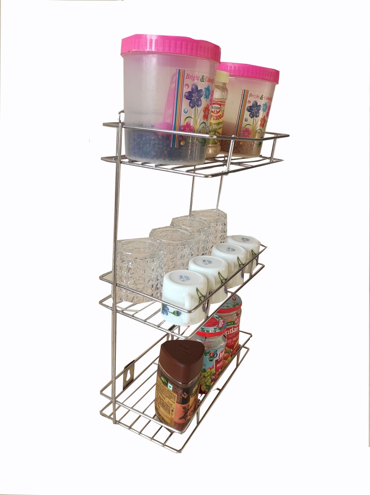 Dignity Containers Kitchen Rack Steel Stainless Steel Multipurpose Kitchen  Stand for Kitchen Storage Organizer Racks Shelves for Containers, Cutlery,  and Utensils Price in India - Buy Dignity Containers Kitchen Rack Steel  Stainless