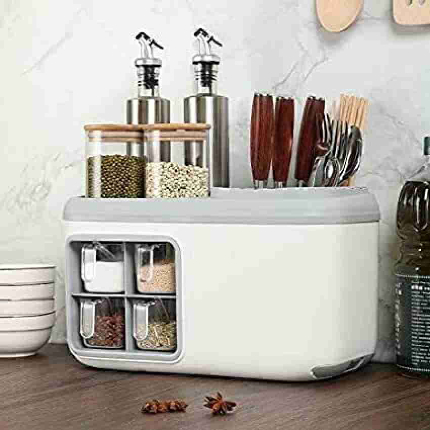 The Cube Mart Containers Kitchen Rack Plastic 4 IN 1 Spice rack,  Multi-Function Spice Box Rack Seasoning Bottle Storage Box Price in India -  Buy The Cube Mart Containers Kitchen Rack Plastic
