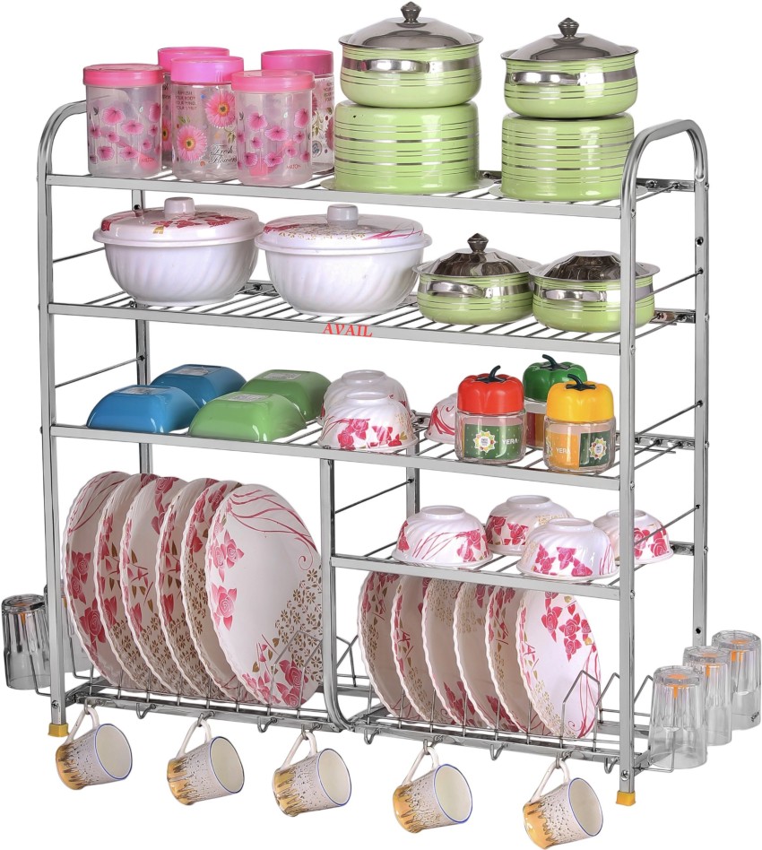5 Shelves 31x30 Inch Dish Rack, Plate Cutlery Stand, Kitchen Stand Rack