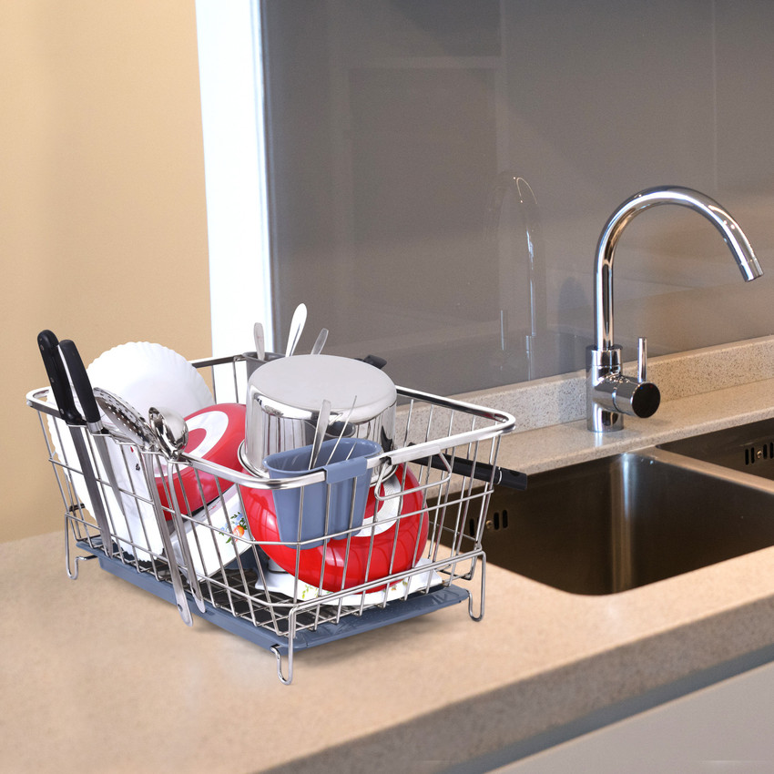 LIMETRO STEEL Dish Drainer Kitchen Rack Steel utensils basket drainer 54X43X27 vessel drainer basket Price in India Buy LIMETRO STEEL Dish Drainer Kitchen Rack Steel utensils basket drainer 54X43X27