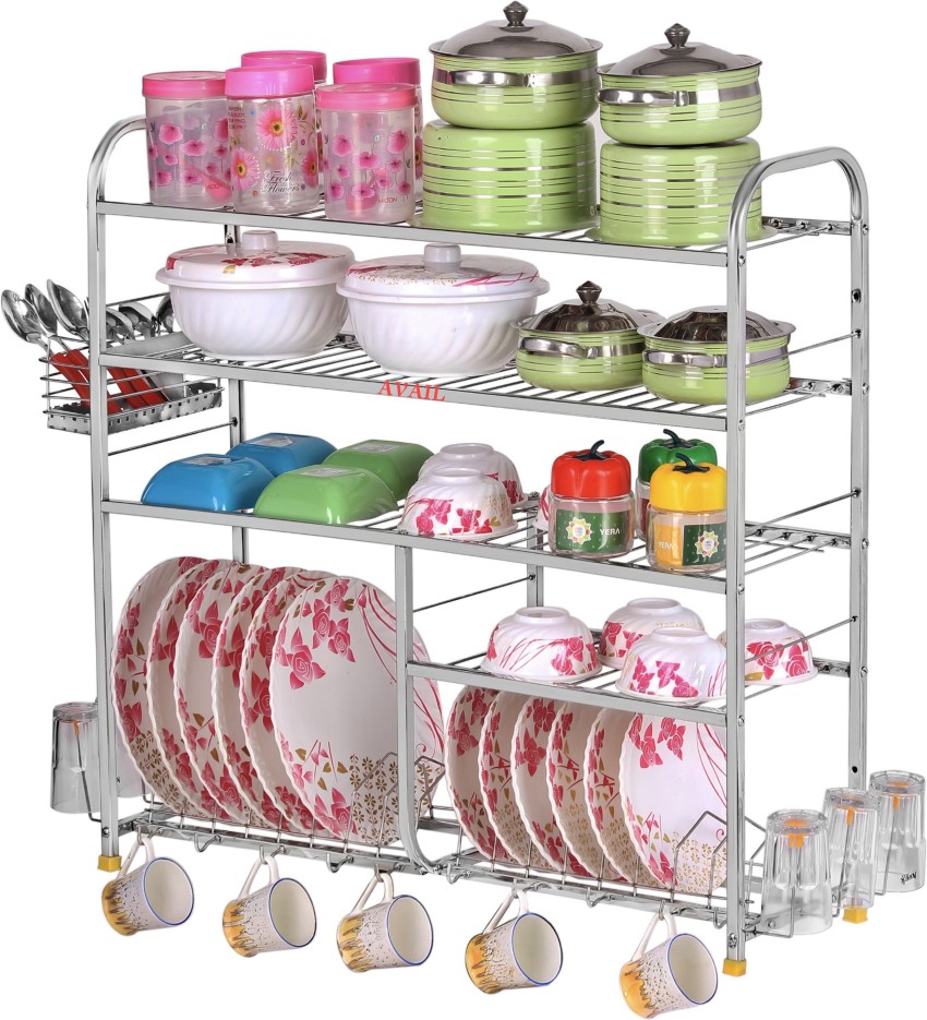 Buy 30x31 Inches / Plate Cutlery Stand / Kitchen Storage Rack / Modern Kitchen  Stand Utensil Kitchen Rack (Steel) Online at Best Prices in India - JioMart.