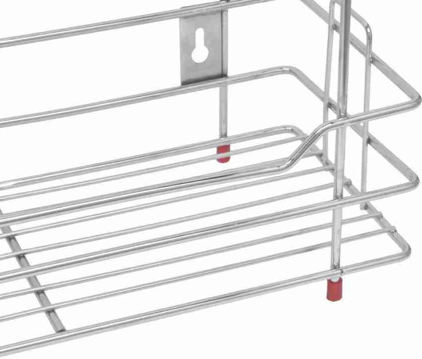  Plantex Stainless Steel Multipurpose 2-Tier Kitchen Corner Rack/Storage  Shelf/Dish Rack/Storage Rack for Kitchen (Chrome Finish) : Home & Kitchen