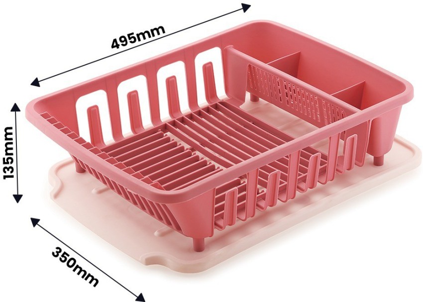 DDecora Dish Drainer Kitchen Rack Plastic in 1 Large Sink Set Drying  Washing Basket with Tray(PINK) Price in India - Buy DDecora Dish Drainer  Kitchen Rack Plastic in 1 Large Sink Set