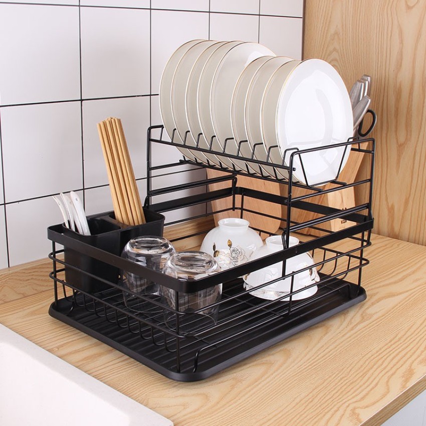 Small Dish Storage Rack Drainer Kitchen Utensils with Detachable