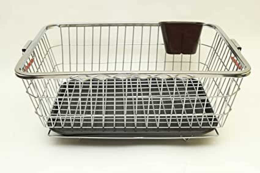 DEVASHREE Kitchen Utensil Drainer Basket With Tray