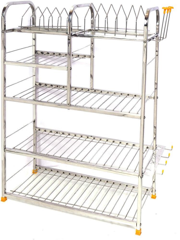 Maison & Cuisine Utensil Kitchen Rack Steel Stainless Steel Chrome 2 Tier Dish  Drainer Rack Purple Color (1 Piece) 1609 Price in India - Buy Maison &  Cuisine Utensil Kitchen Rack Steel