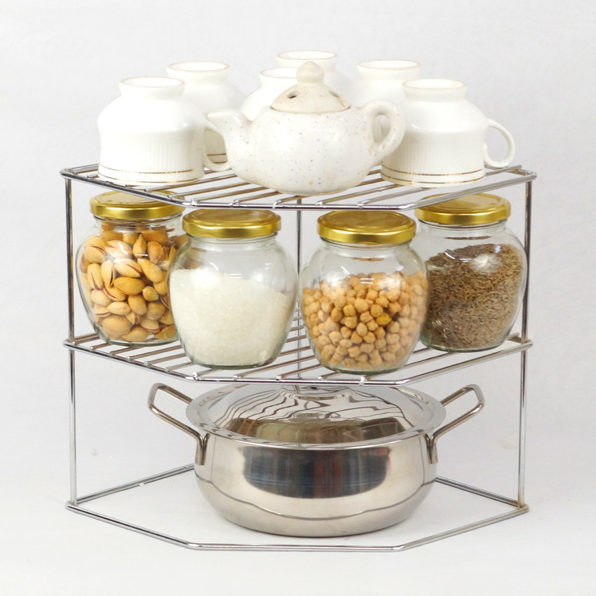 Flipkart SmartBuy Containers Kitchen Rack Steel Spice Rack Corner 2 Tier Price in India Buy Flipkart SmartBuy Containers Kitchen Rack Steel Spice Rack Corner 2 Tier online at Flipkart