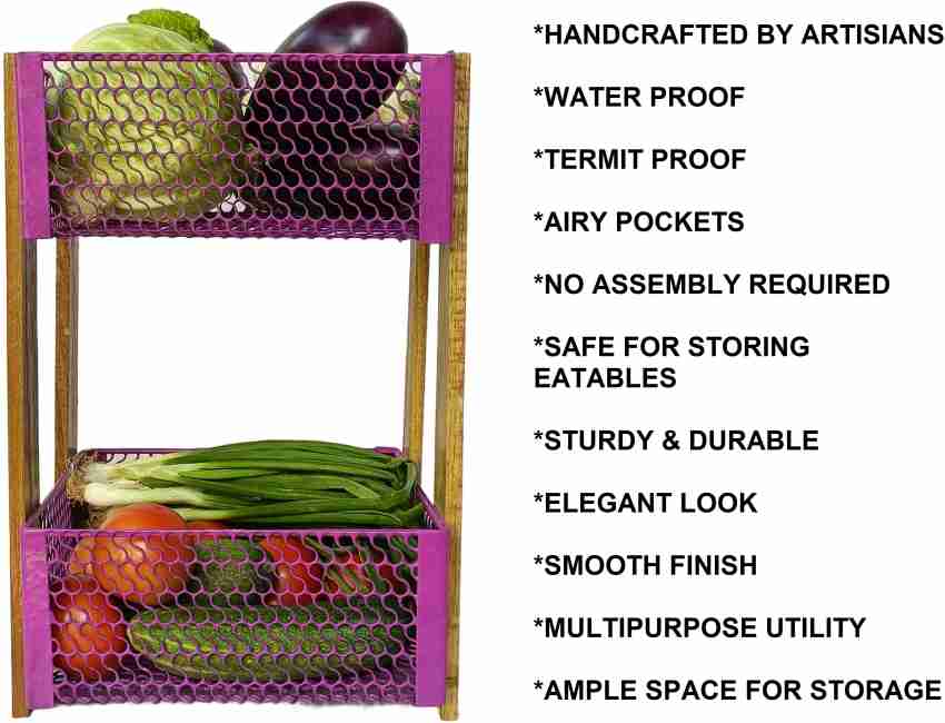 Industrial 4-Tier Vegetable and Fruit Storage Rack Stand,Potato