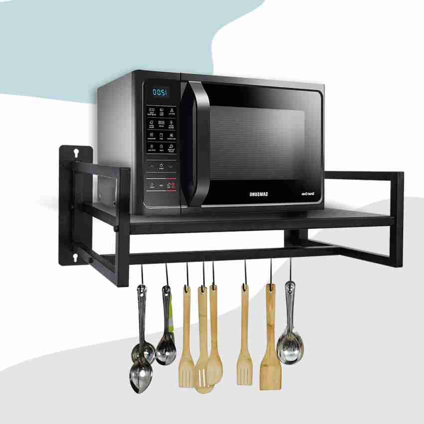 PAXMER Utensil Kitchen Rack Carbon Steel Wall Mount Microwave Oven stand/OTG  shelf & Organizer with Hooks/multipurpose Price in India - Buy PAXMER  Utensil Kitchen Rack Carbon Steel Wall Mount Microwave Oven stand/OTG