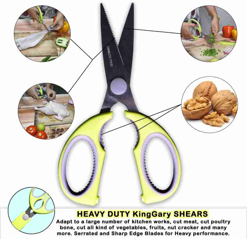 King Gary Hozon Heavy Duty Kitchen Scissor For Meat Fish and Vegetable  cutting- Stainless Steel All-Purpose Scissor Price in India - Buy King Gary  Hozon Heavy Duty Kitchen Scissor For Meat Fish