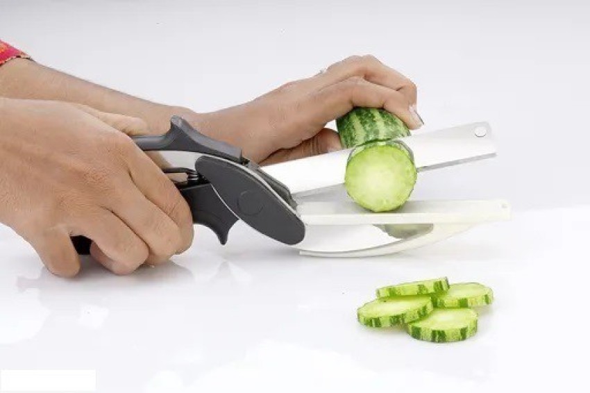 Clever 2 in 1 Smart Cutter Vegetable & Fruit Chopper Knife Kitchen Scissor  Vegetable & Fruit Chopper (Clever Cutter)