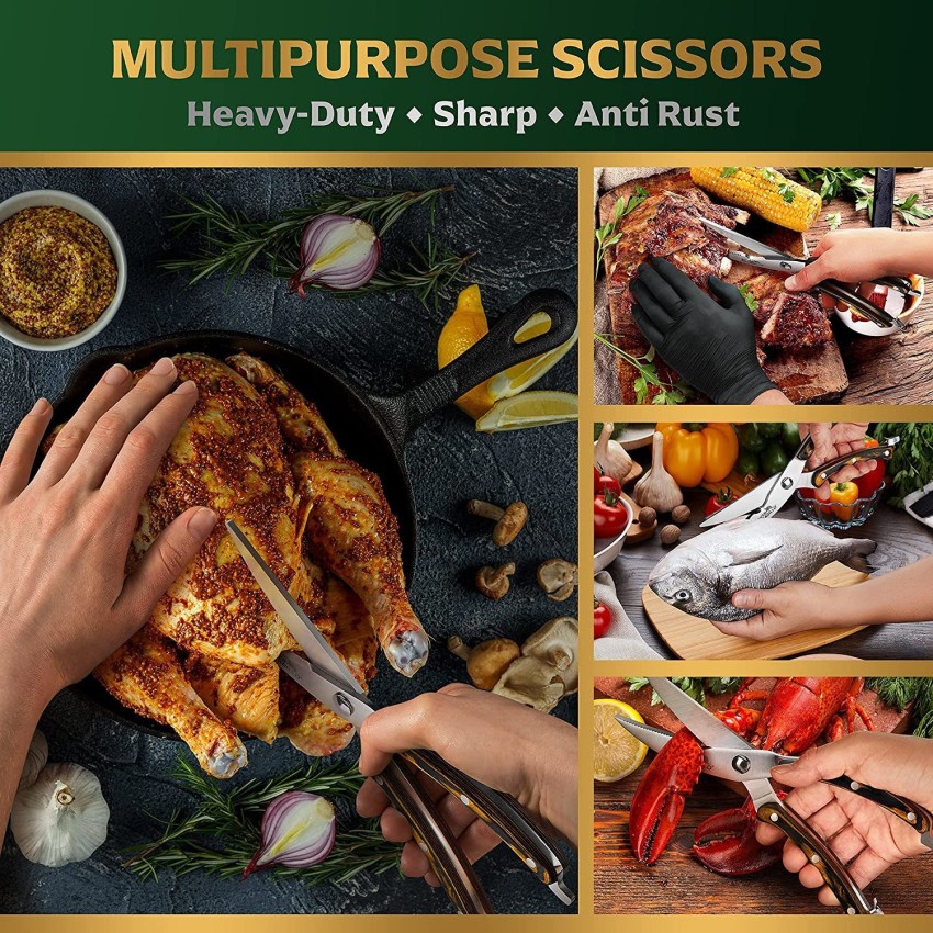 Kitchen Scissors, Heavy Duty Kitchen Shears, 4-Pack Food Scissors,  Multipurpose