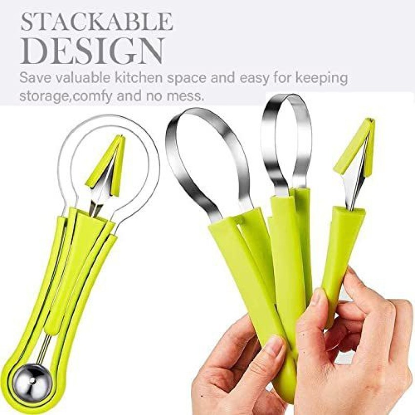 4 in 1 Melon Cutter Scoop Fruit Carving Knife Fruit Cutter Platter