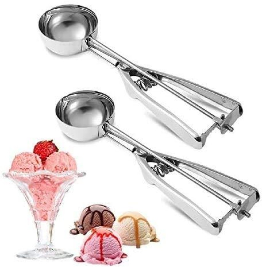 Hot Cookie Scoop Set 2Pcs Ice Cream Scoop with Trigger Stainless