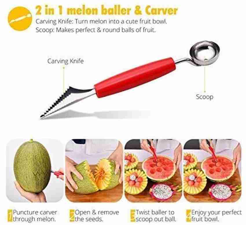 Multi Functional Dual Head Melon Baller Scoop For Fruit Carving