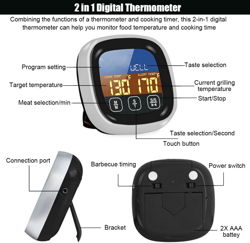 HASTHIP Indoor Thermometer and Hygrometer - LCD Digital Backlit Touch Free  Kitchen Thermometer Price in India - Buy HASTHIP Indoor Thermometer and  Hygrometer - LCD Digital Backlit Touch Free Kitchen Thermometer online