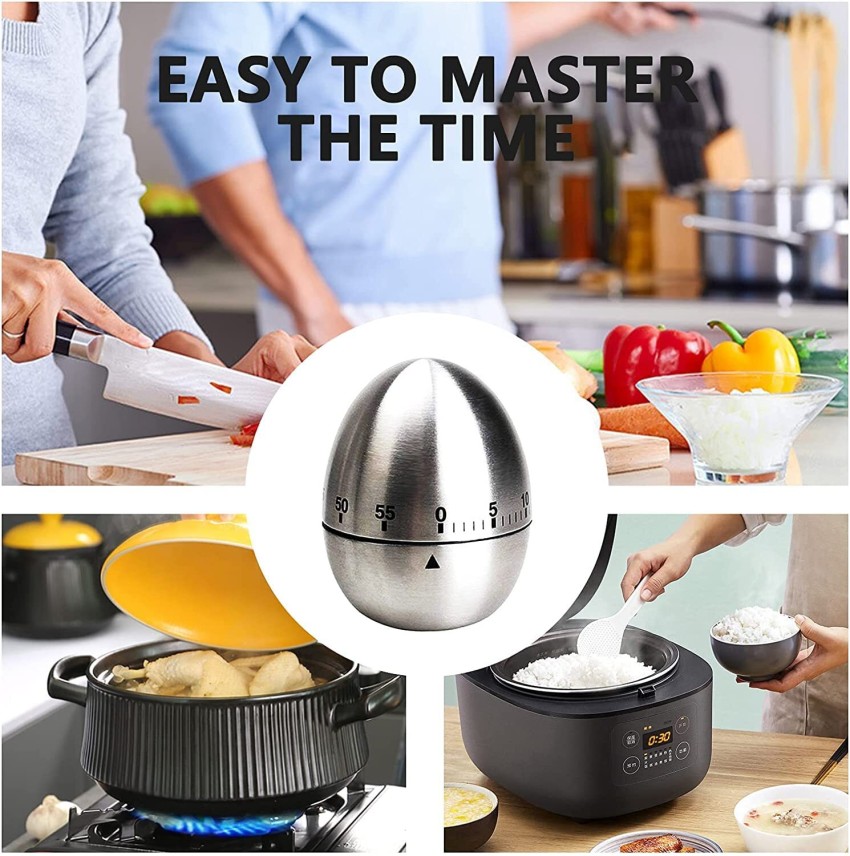 Kitchen Timer Manual, LEMEGO Stainless Steel Mechanical Rotating Visual  Countdown Egg Cooking Timer Alarm for Kitchen Baking Spo